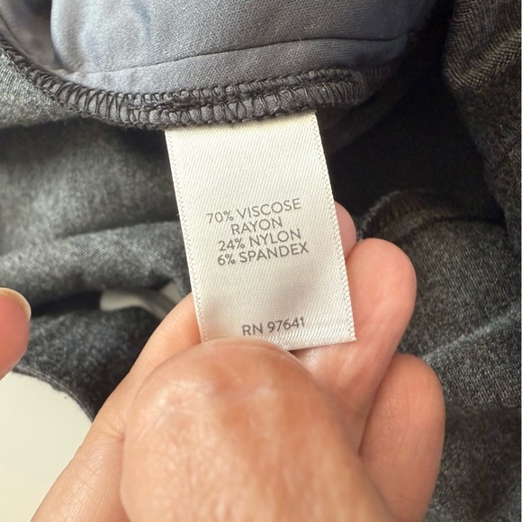 J Jill Ponte Knit Full Leg Dark Grey Wide Straight Buckled Career Crop Pants LG - Picture 6 of 9